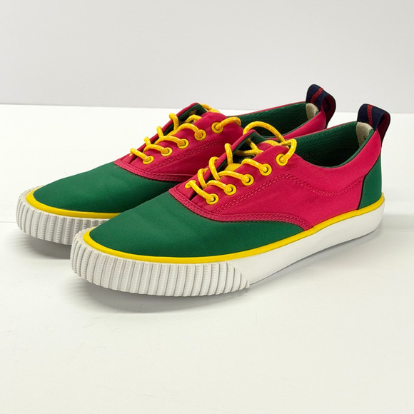 Sperry Other - Sperry Rowing Blazers CVO Sneakers Mens 6.5 Green Red Yellow Lace Up Low Top